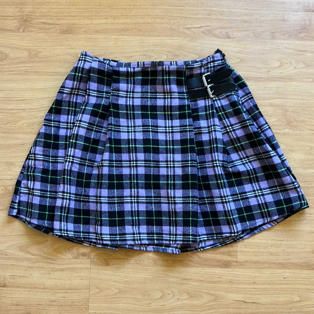 Purple Plaid Skirt